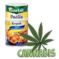 Un poco de cannabis en unas latas de paellas