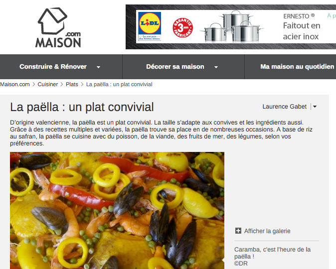 La paella un plat convivial