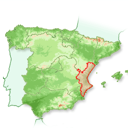 La magnífica región de Valencia en la que fue inventado la Paella auténtica en el Este de España(llamada también El Levante)