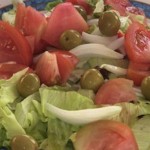 Ensalada Valenciana primer plano para la Paella