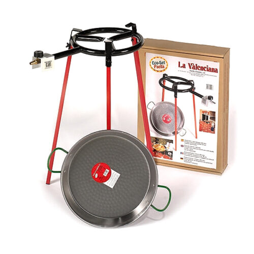 Kit complet paella acier poli traditionnel 38 cm